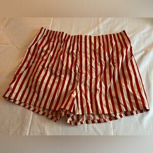 VTG 80s Joe Boxer Shorts Red Cream Stripe Size Large 38 40